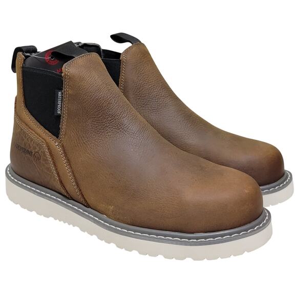 Wolverine Men Trade Wedge Romeo Steel Toe Chelsea Work Boots Size US 9M Brown - Picture 1 of 5